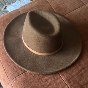 Brown Wide Brim Fedora Hat